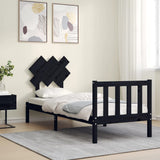 vidaXL Bedframe met hoofdbord massief hout zwart