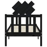vidaXL Bedframe met hoofdbord massief hout zwart