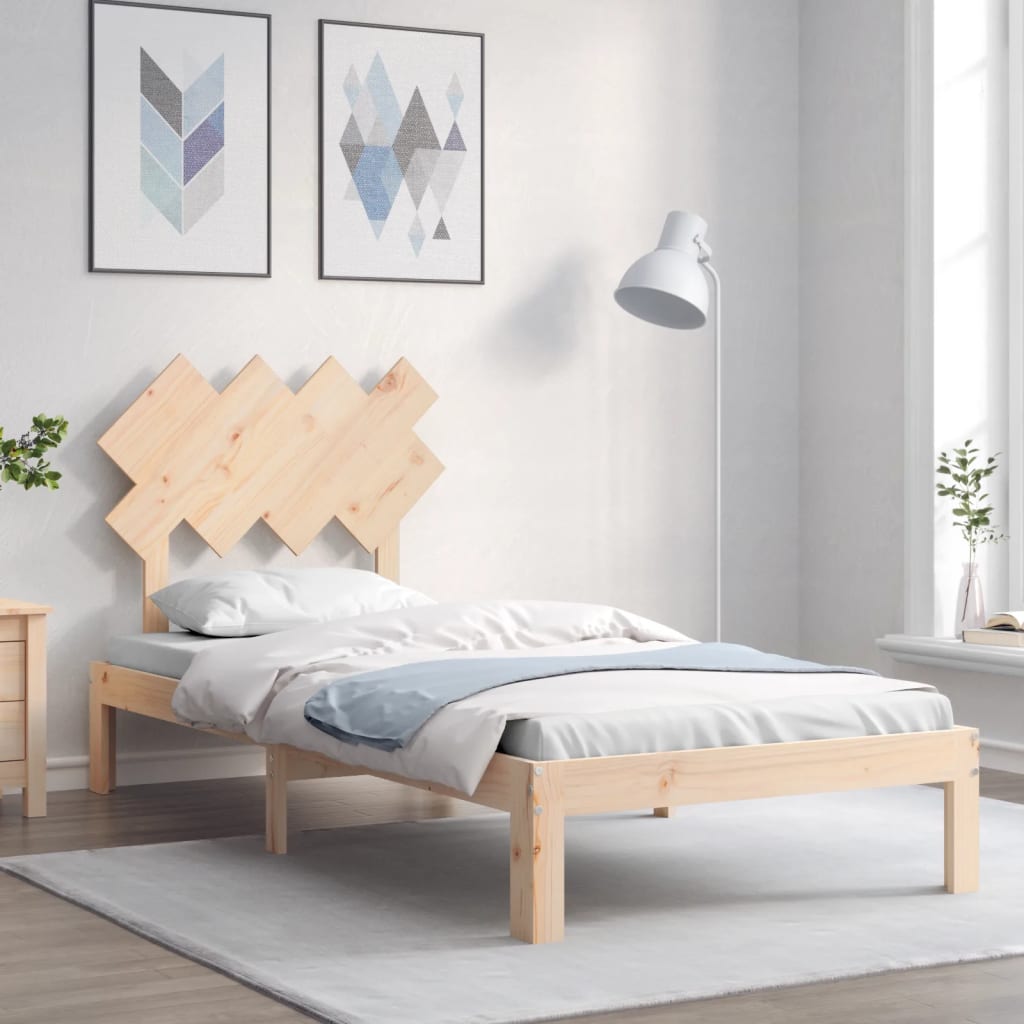 vidaXL Bed Frame with Headboard Solid Wood