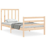 vidaXL Bed Frame with Headboard Solid Wood