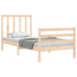 vidaXL Bed Frame with Headboard Solid Wood