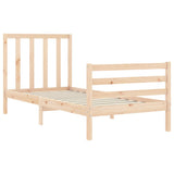 vidaXL Bed Frame with Headboard Solid Wood