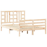 vidaXL Bedframe met hoofdbord massief hout