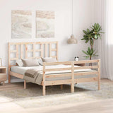vidaXL Bedframe met hoofdbord massief hout