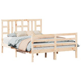 vidaXL Bedframe met hoofdbord massief hout