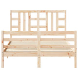 vidaXL Bedframe met hoofdbord massief hout