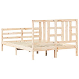 vidaXL Bedframe met hoofdbord massief hout