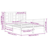 vidaXL Bedframe met hoofdbord massief hout