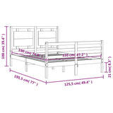 vidaXL Bed Frame with Headboard Solid Wood