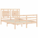 vidaXL Bed Frame with Headboard Solid Wood