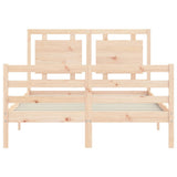 vidaXL Bed Frame with Headboard Solid Wood