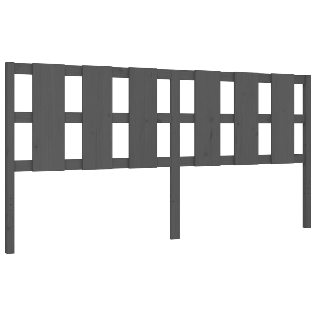 vidaXL Bedframe met hoofdbord massief hout grijs 200x200 cm