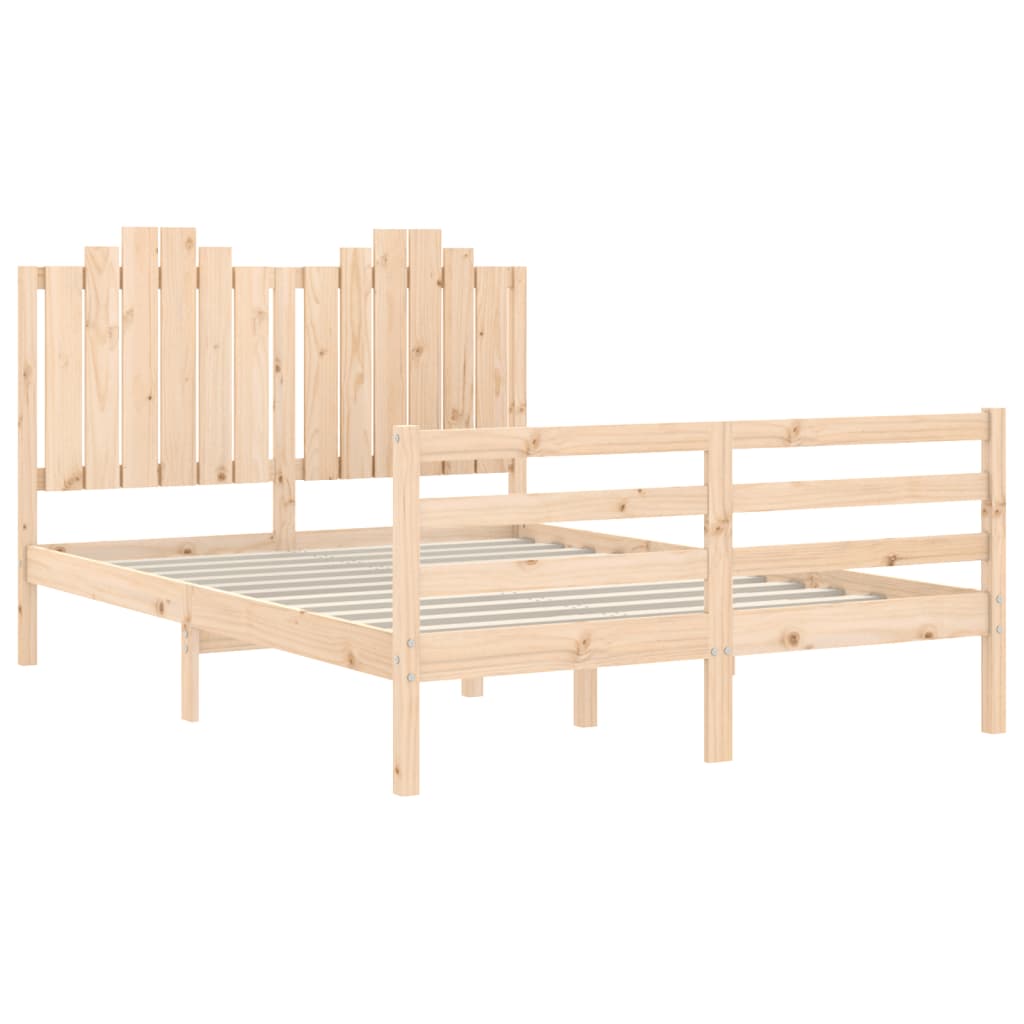 vidaXL Bed Frame with Headboard Solid Wood