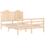 vidaXL Bed Frame with Headboard Solid Wood