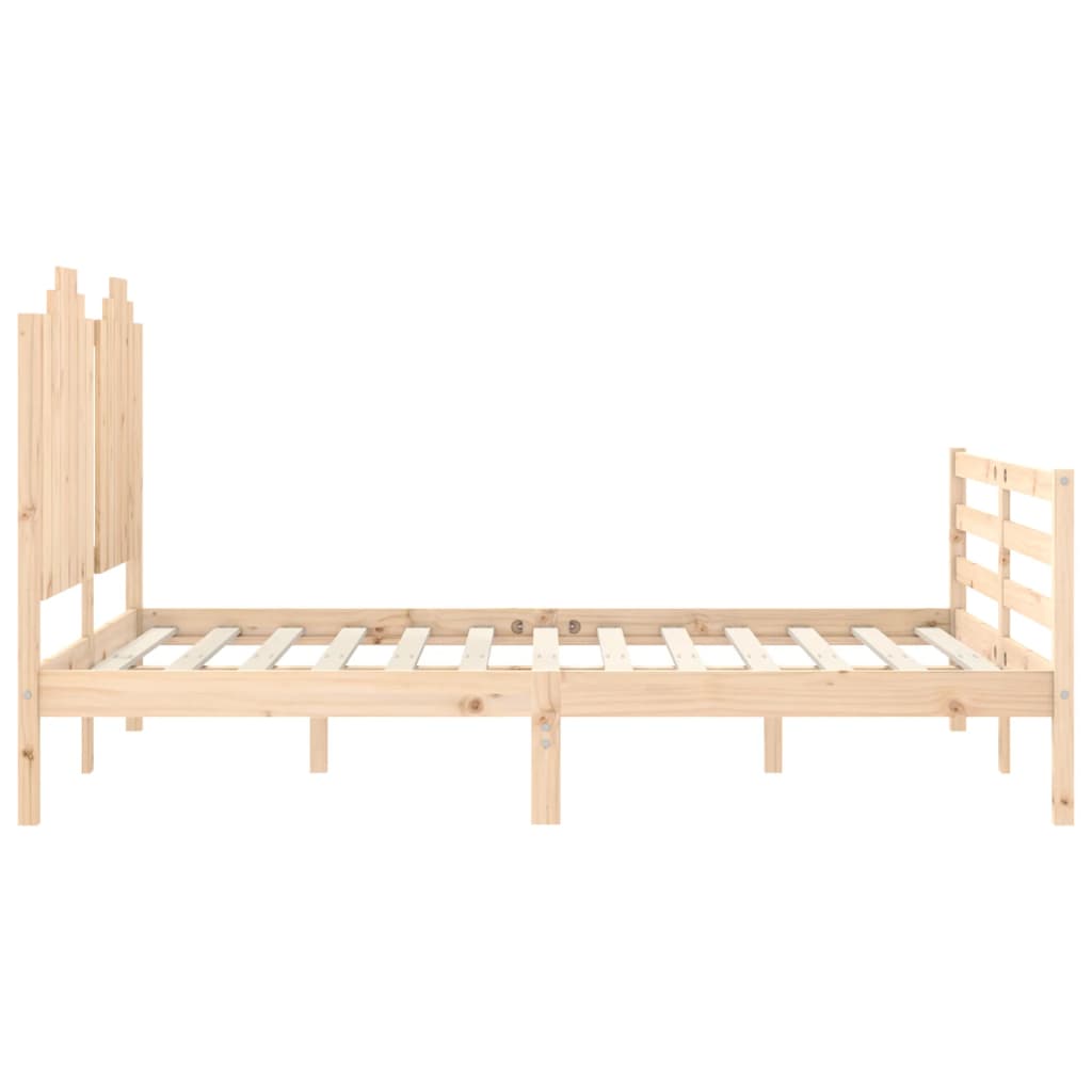 vidaXL Bed Frame with Headboard Solid Wood