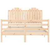 vidaXL Bed Frame with Headboard Solid Wood
