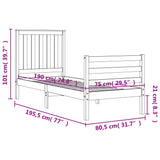 vidaXL Bed Frame with Headboard Solid Wood