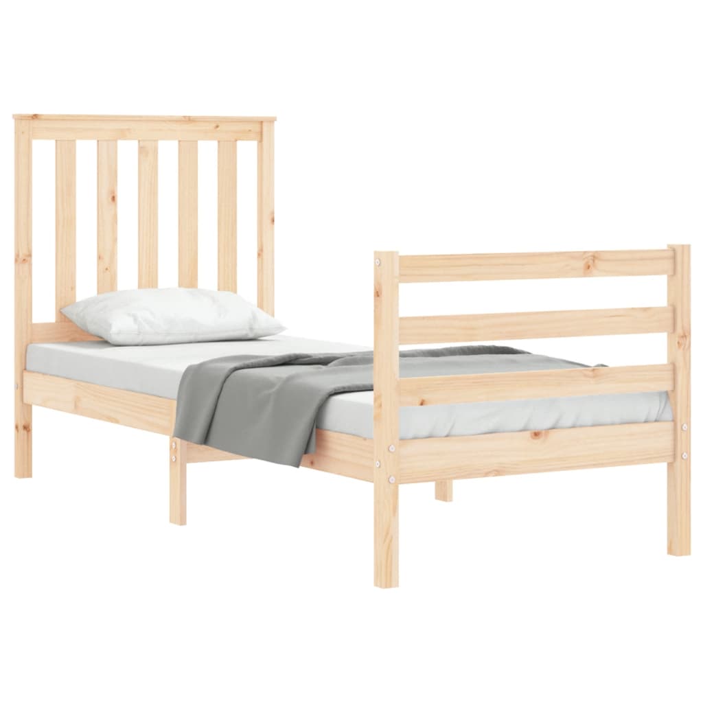vidaXL Bed Frame with Headboard Solid Wood