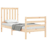 vidaXL Bed Frame with Headboard Solid Wood