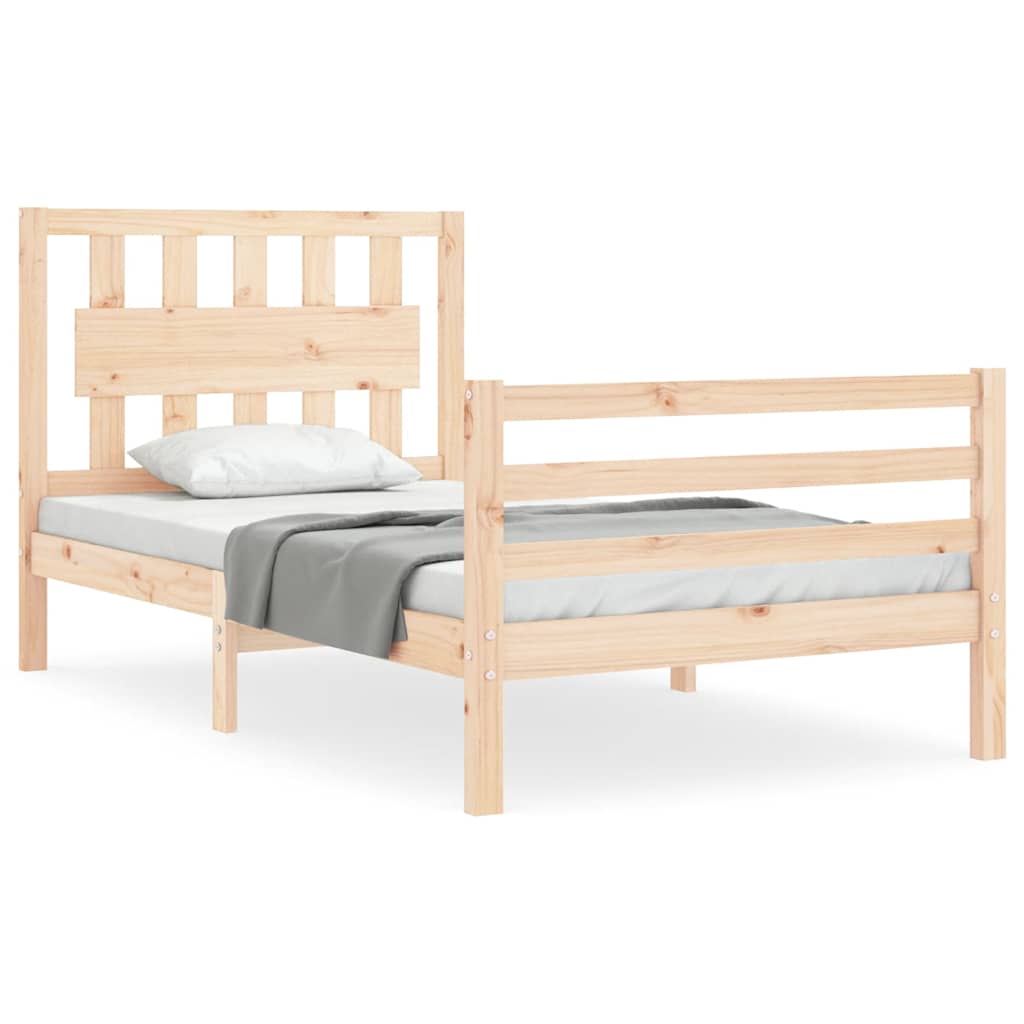 vidaXL Bed Frame with Headboard Solid Wood