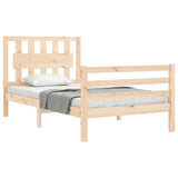 vidaXL Bed Frame with Headboard Solid Wood