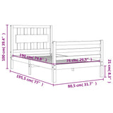 vidaXL Bed Frame with Headboard Solid Wood
