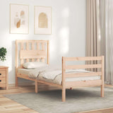vidaXL Bed Frame with Headboard Solid Wood