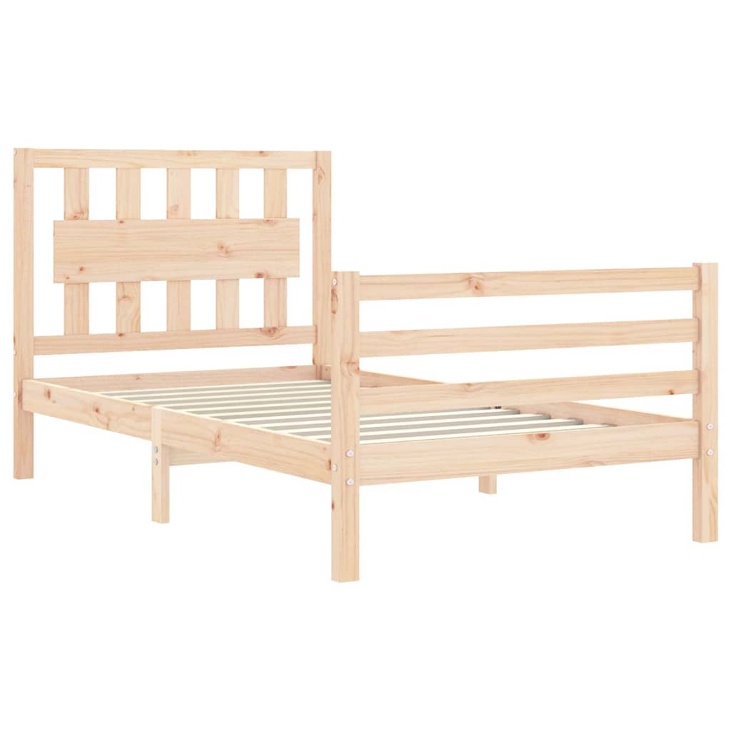 vidaXL Bed Frame with Headboard Solid Wood
