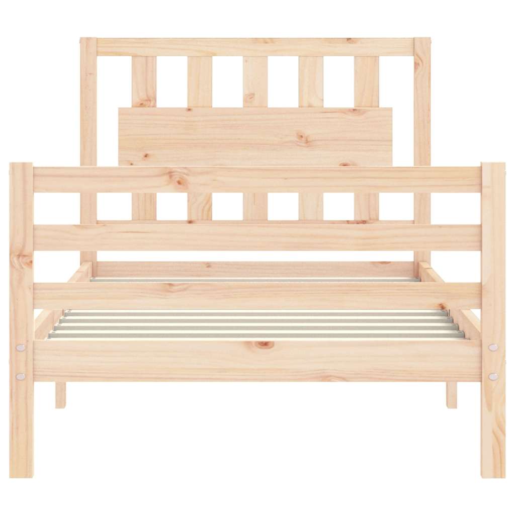 vidaXL Bed Frame with Headboard Solid Wood