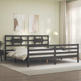 vidaXL Cadre de lit avec dessus de lit massif sans gris 200x200 cm