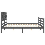 vidaXL Cadre de lit avec dessus de lit massif sans gris 200x200 cm