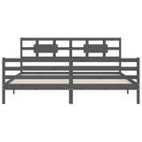 vidaXL Cadre de lit avec dessus de lit massif sans gris 200x200 cm