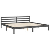 vidaXL Cadre de lit avec dessus de lit massif sans gris 200x200 cm
