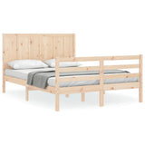 vidaXL Bed Frame with Headboard Solid Wood