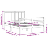 vidaXL Bed Frame with Headboard Solid Wood