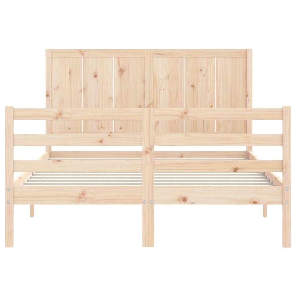 vidaXL Bed Frame with Headboard Solid Wood