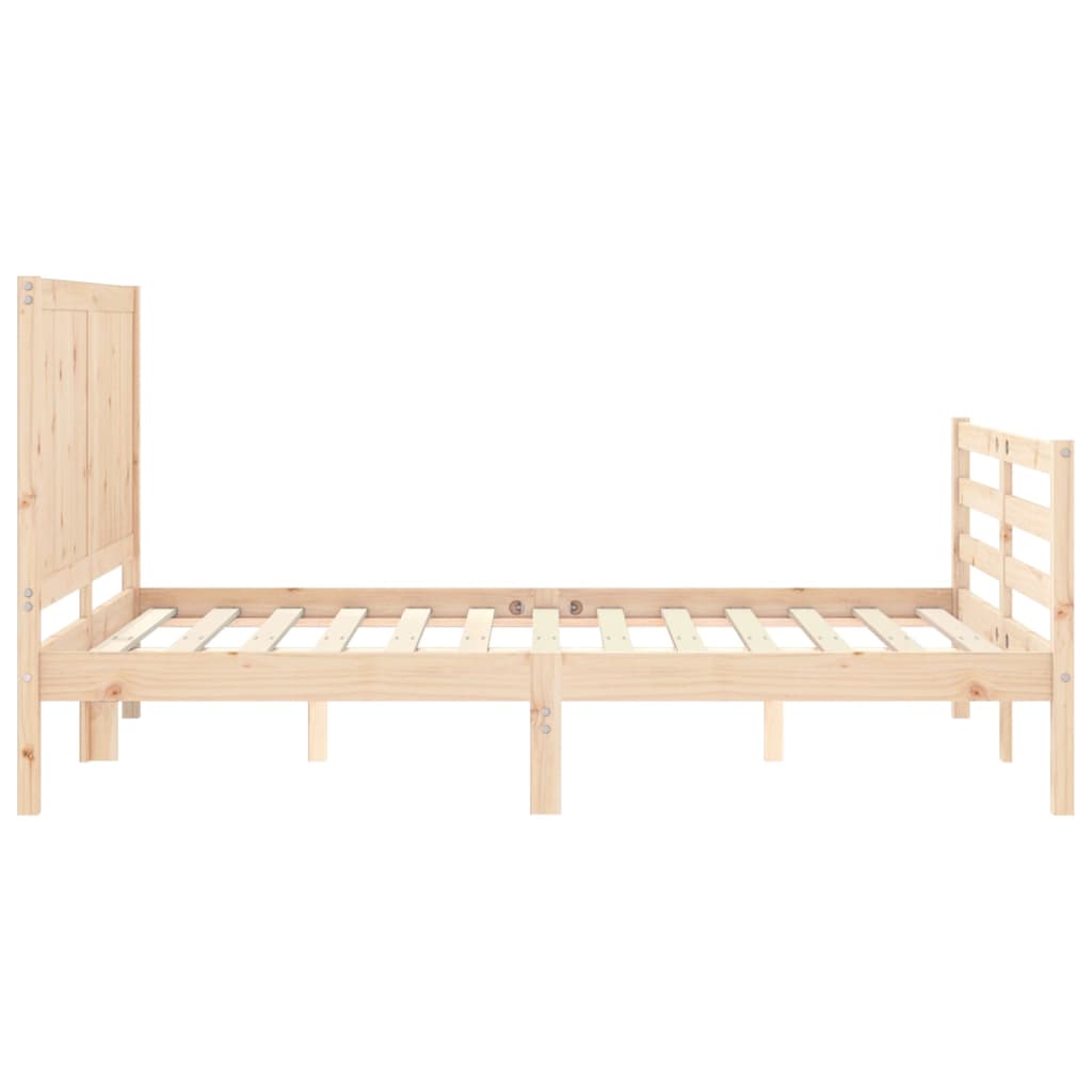 vidaXL Bed Frame with Headboard Solid Wood