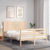 vidaXL Bed Frame with Headboard Solid Wood