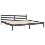 vidaXL Bed Frame with Headboard Solid Wood Grey 200x200 cm