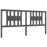 vidaXL Bed Frame with Headboard Solid Wood Grey 200x200 cm