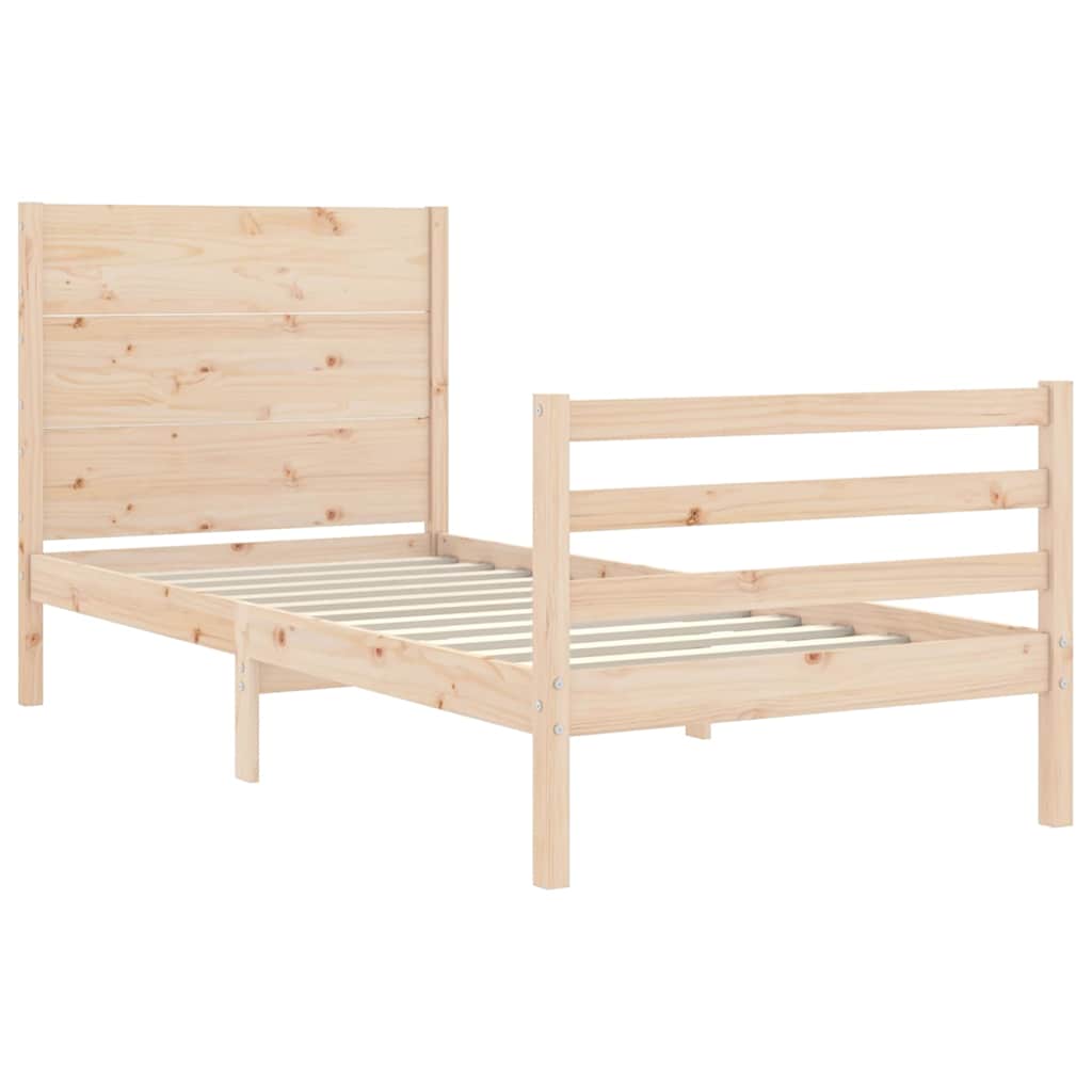 vidaXL Cadre de lit avec sabot de lit massif 100x200 cm