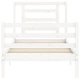 vidaXL Bedframe met hoofdbord massief hout wit