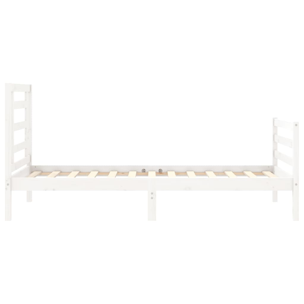 vidaXL Bedframe met hoofdbord massief hout wit