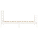 vidaXL Bedframe met hoofdbord massief hout wit