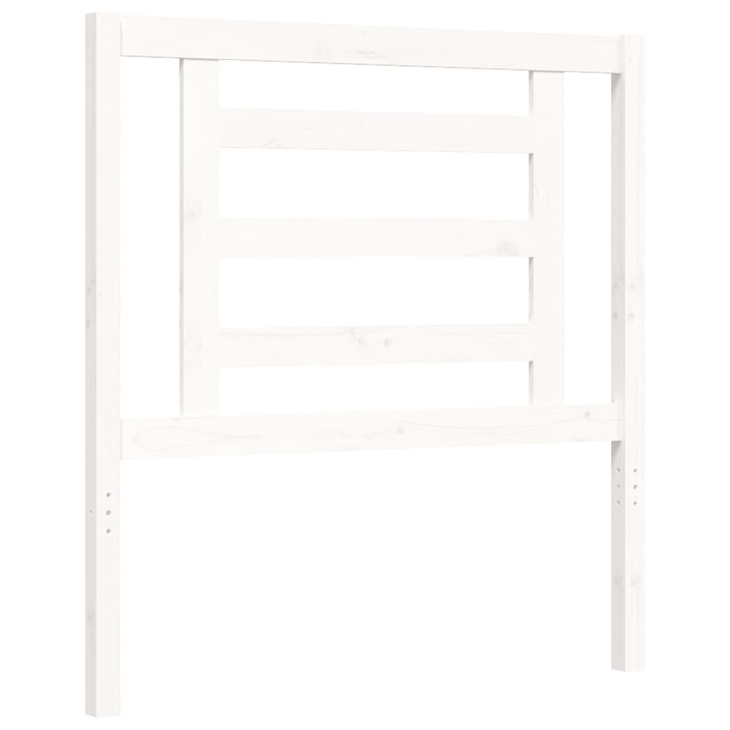 vidaXL Bedframe met hoofdbord massief hout wit