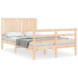 vidaXL Bed Frame with Headboard Solid Wood
