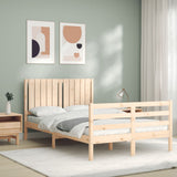 vidaXL Bed Frame with Headboard Solid Wood