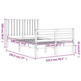 vidaXL Bed Frame with Headboard Solid Wood