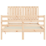 vidaXL Bed Frame with Headboard Solid Wood