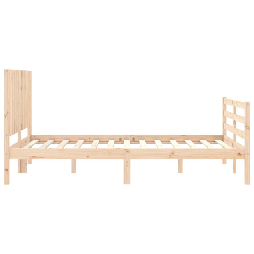 vidaXL Bed Frame with Headboard Solid Wood